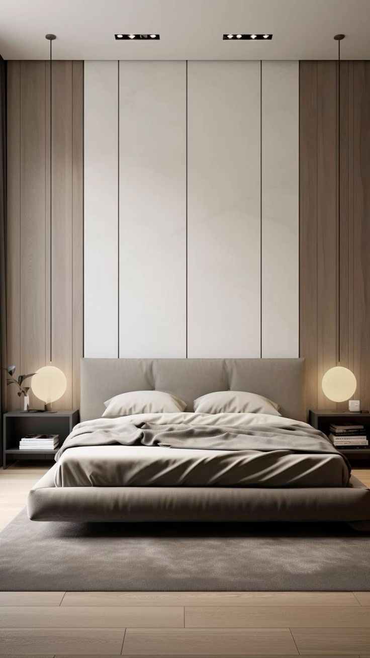 Tête de lit en panneaux muraux PVC avec éclairage LED — chambre réalisée par NovaBard